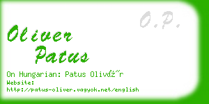 oliver patus business card